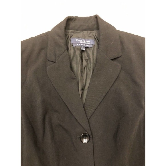 Black Blazer Evan Picone Sz 6P Long Sleeve Essential Button Front Suit Coat - Picture 4 of 5